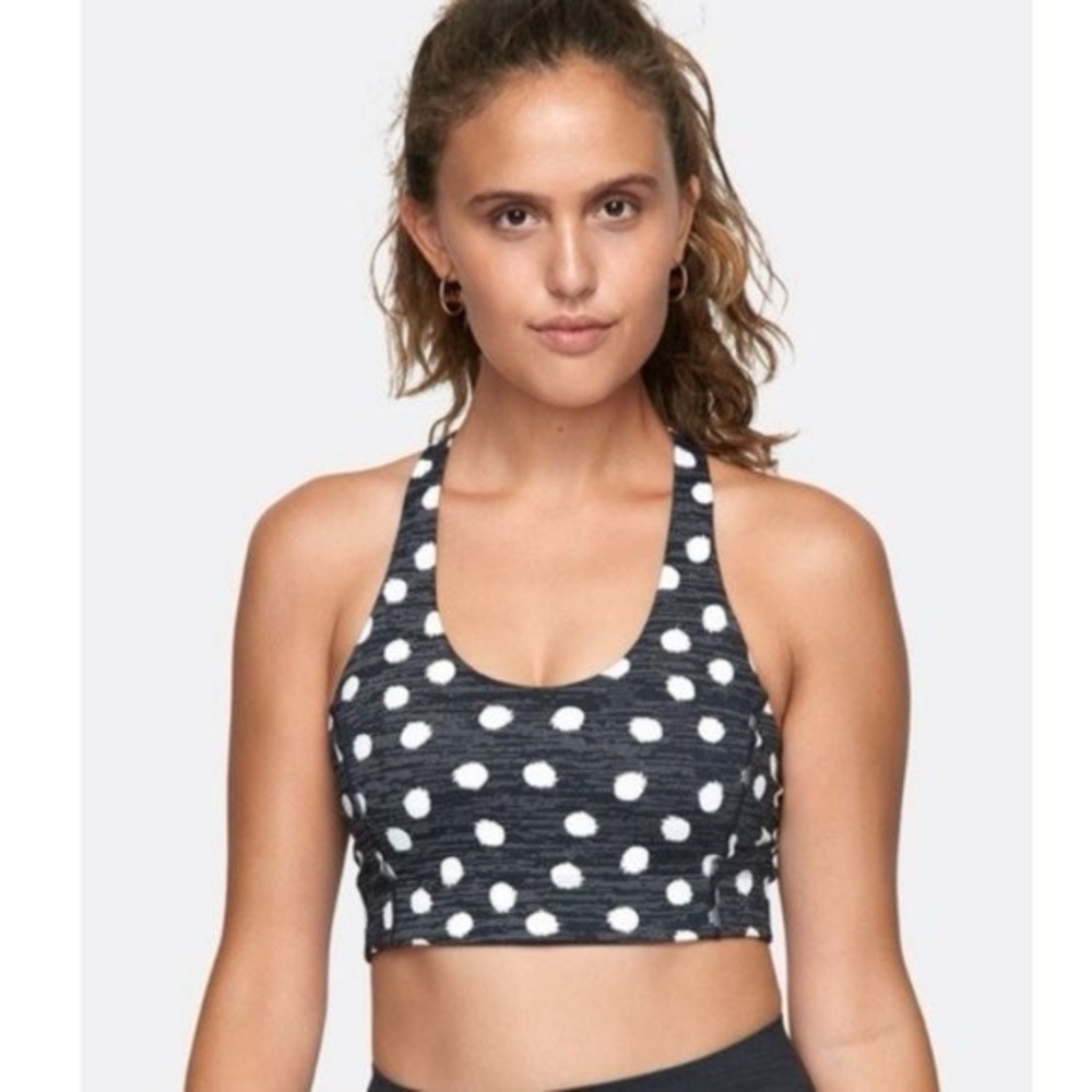 Outdoor Voices Black & White Polka Dot Racerback Sports Bra